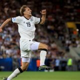 Nelson Weiper célèbre le 1-0 allemand KEYSTONE/EPA/MARTIN DIVISEK
